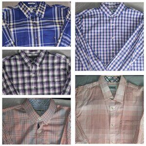 Lot of 5 Men’s XL Dress Shirts – Banana Republic & Express Plaid | Pre-Owned